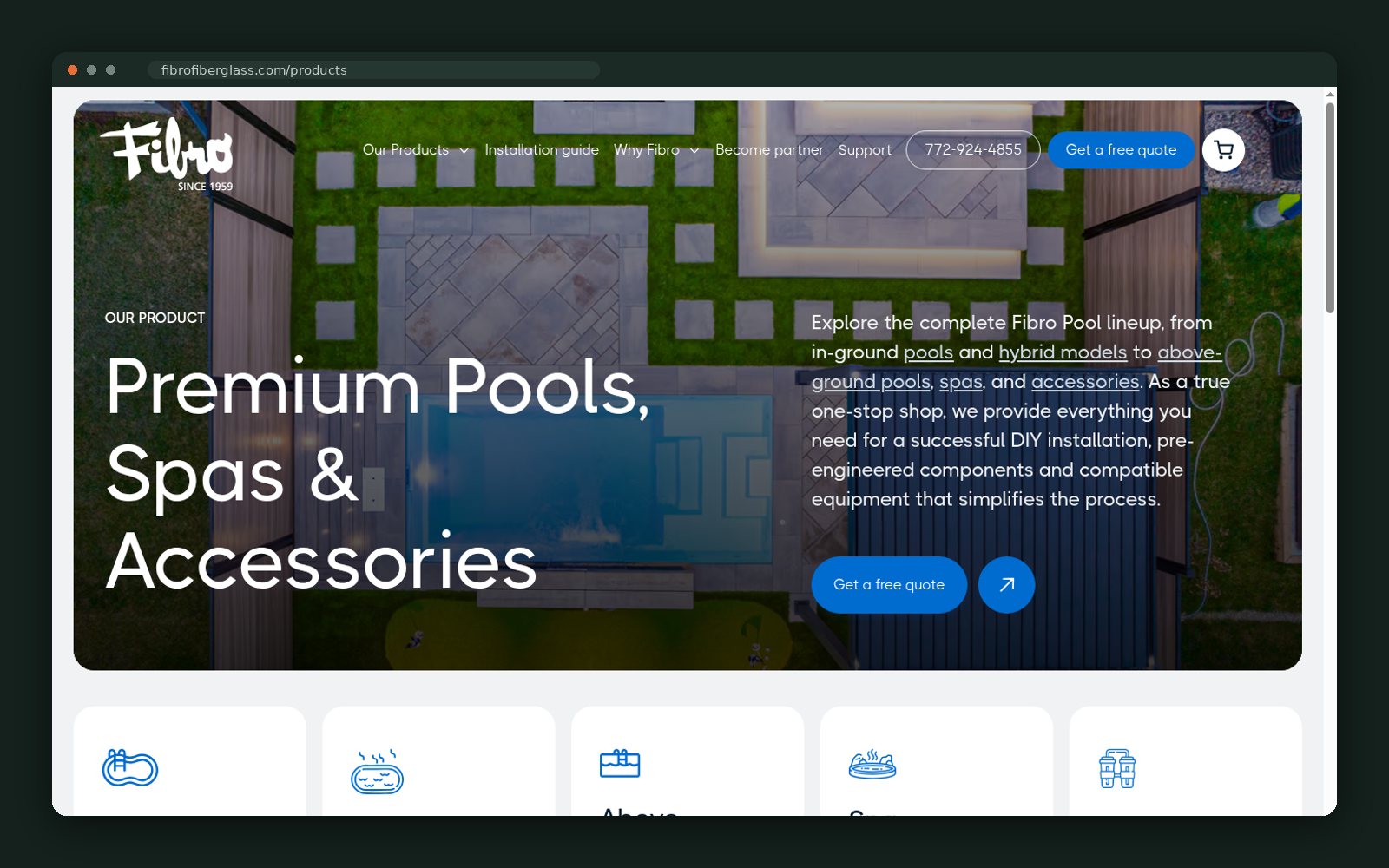 Premium pools, spas and accessories