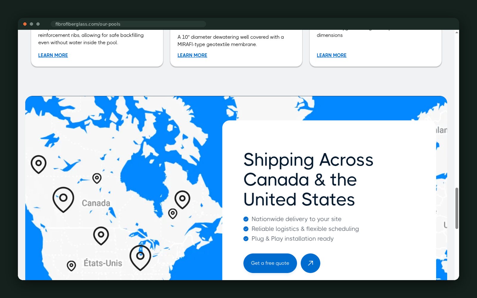 Shipping across Canada and the United States