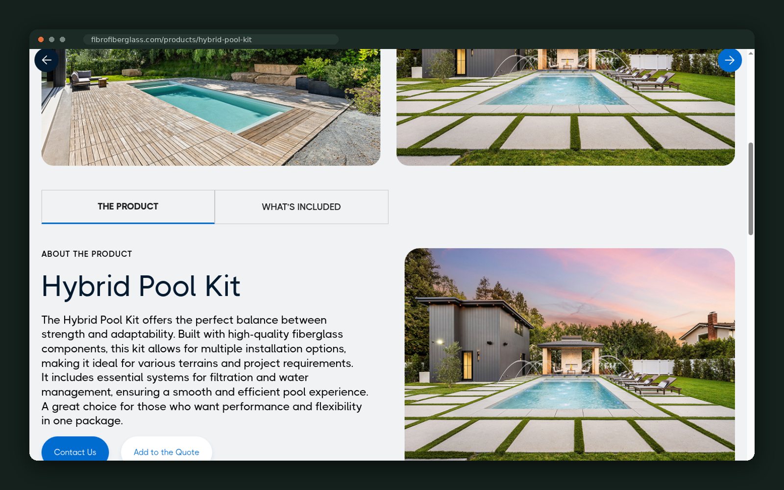 Hybrid Pool Kit detail page