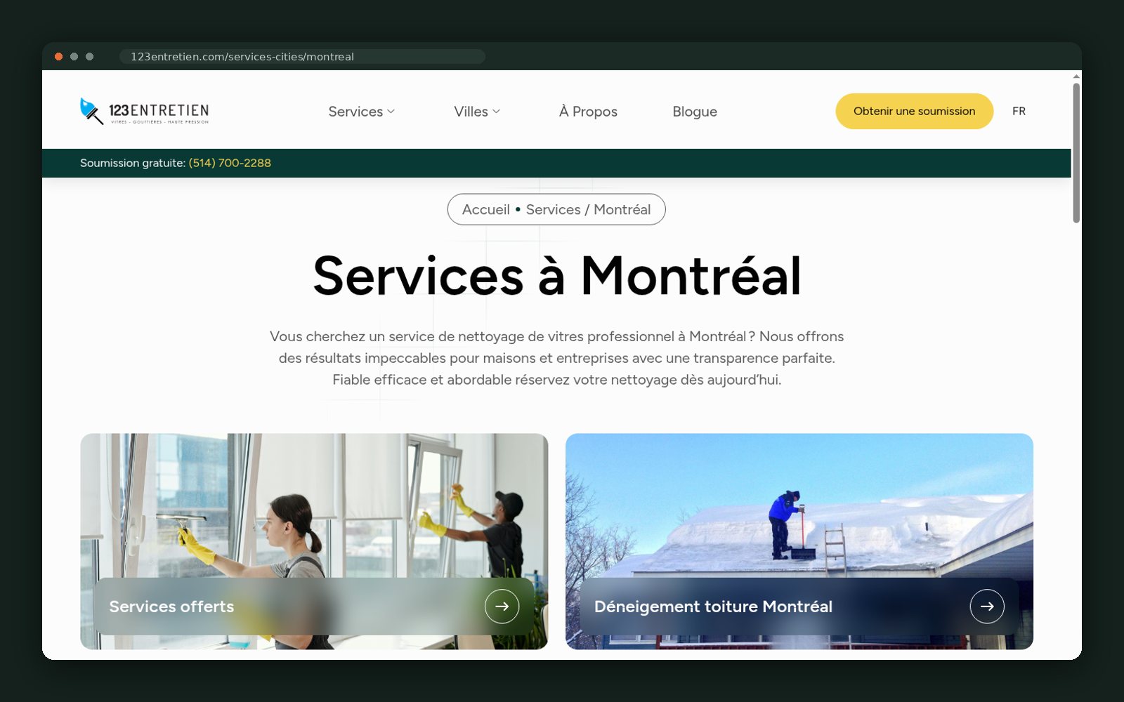 Montréal city page