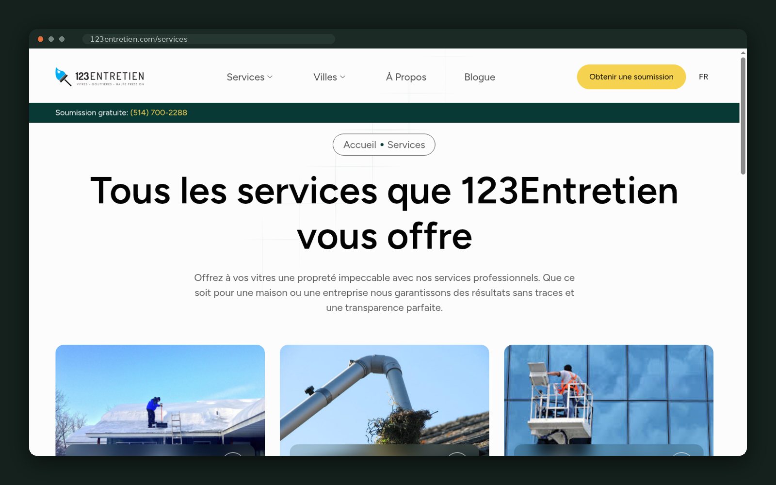 Every service 123Entretien offers