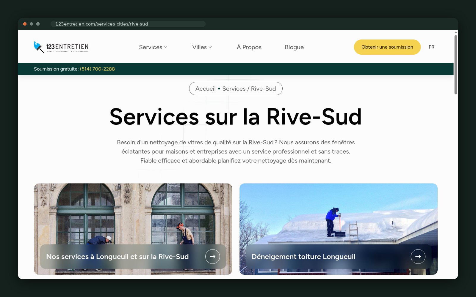 Rive-Sud city page