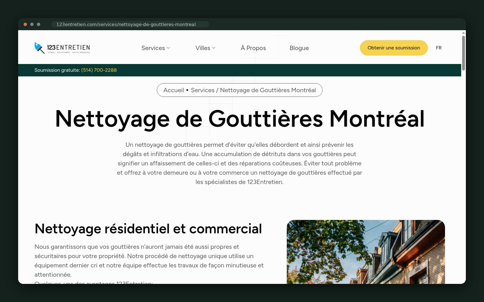 Gutter cleaning Montréal