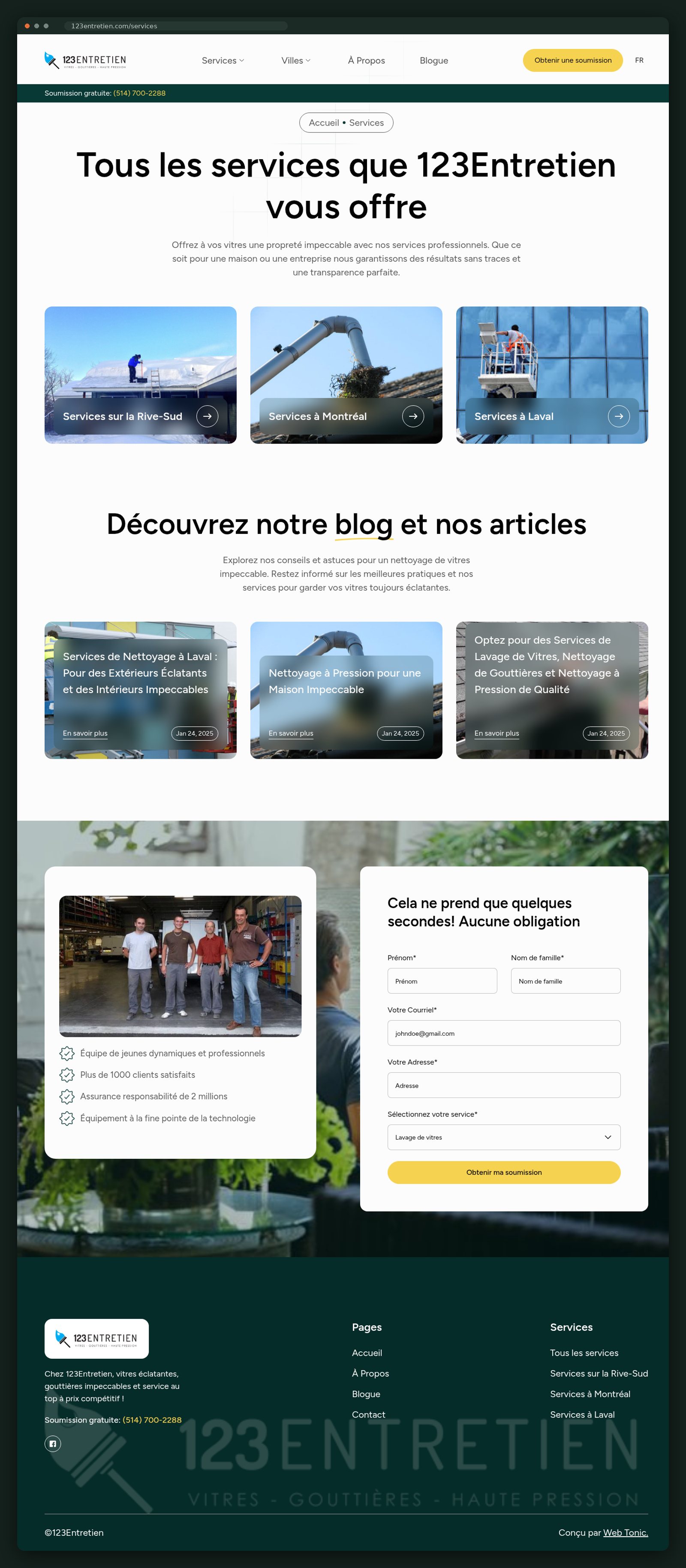 123Entretien website — screen 2