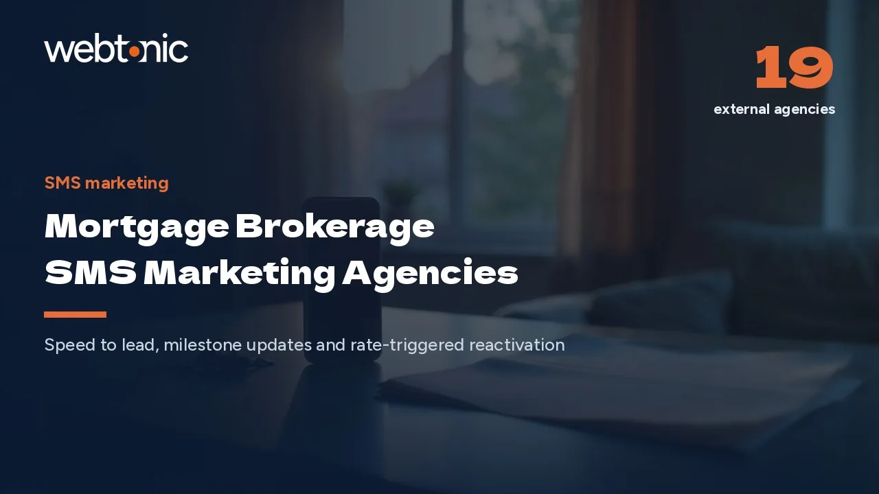 Only 11% of Lenders Text: 19 Mortgage SMS Marketing Agencies in 2026 — Web Tonic blog thumbnail