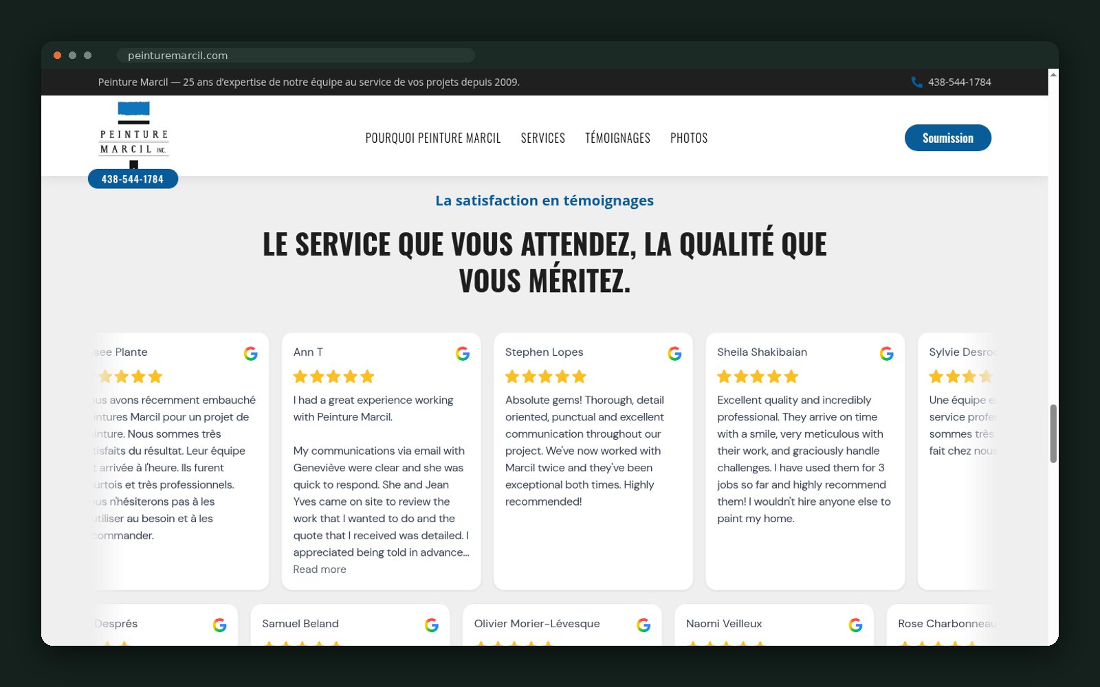 Google reviews from commercial and industrial clients