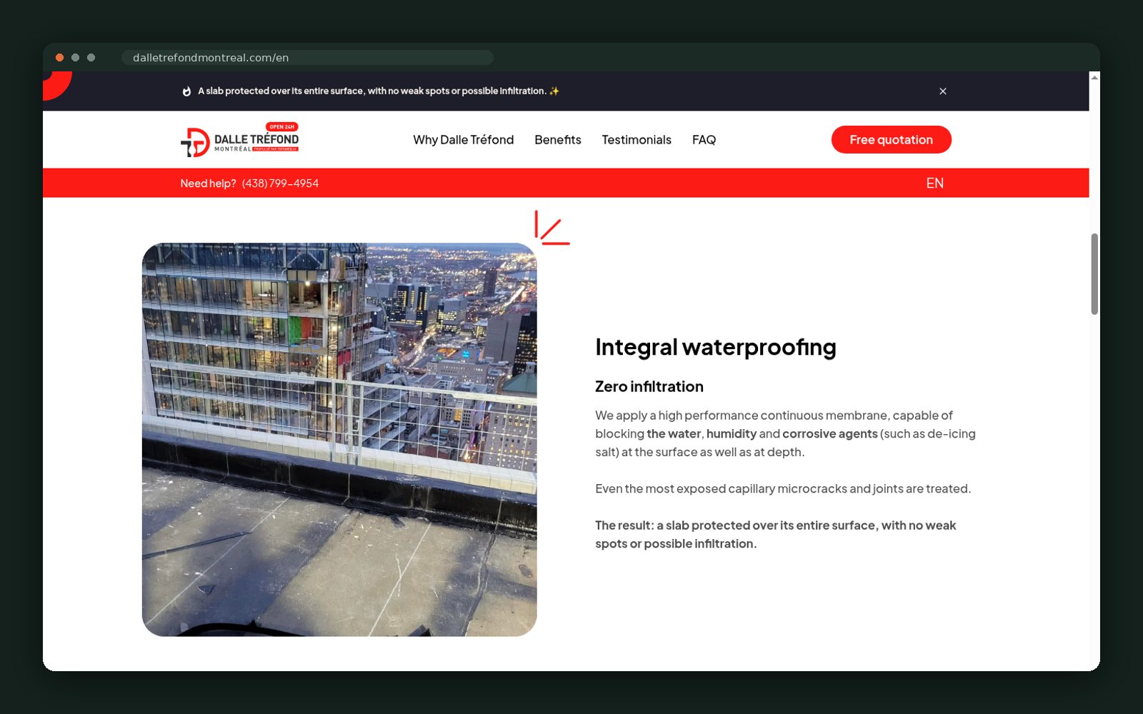 English integral waterproofing section