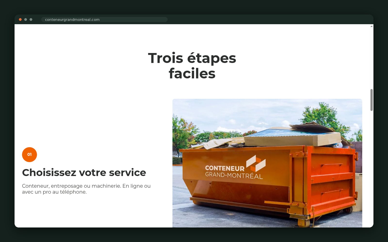 "Three easy steps" ordering flow