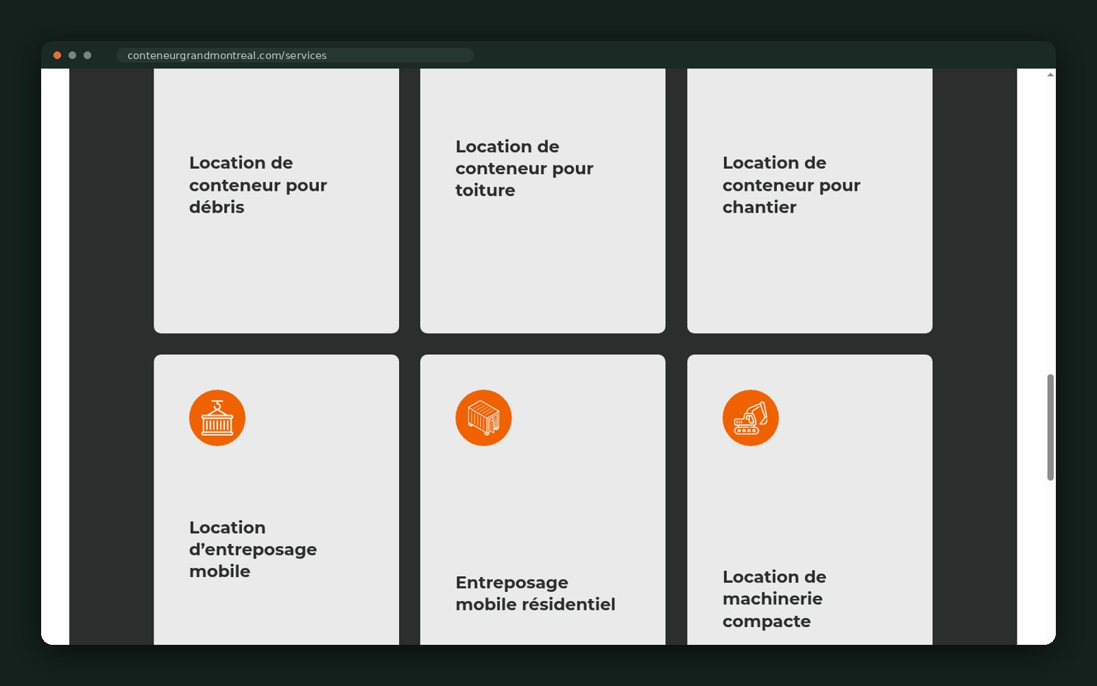 All services grid by rental type