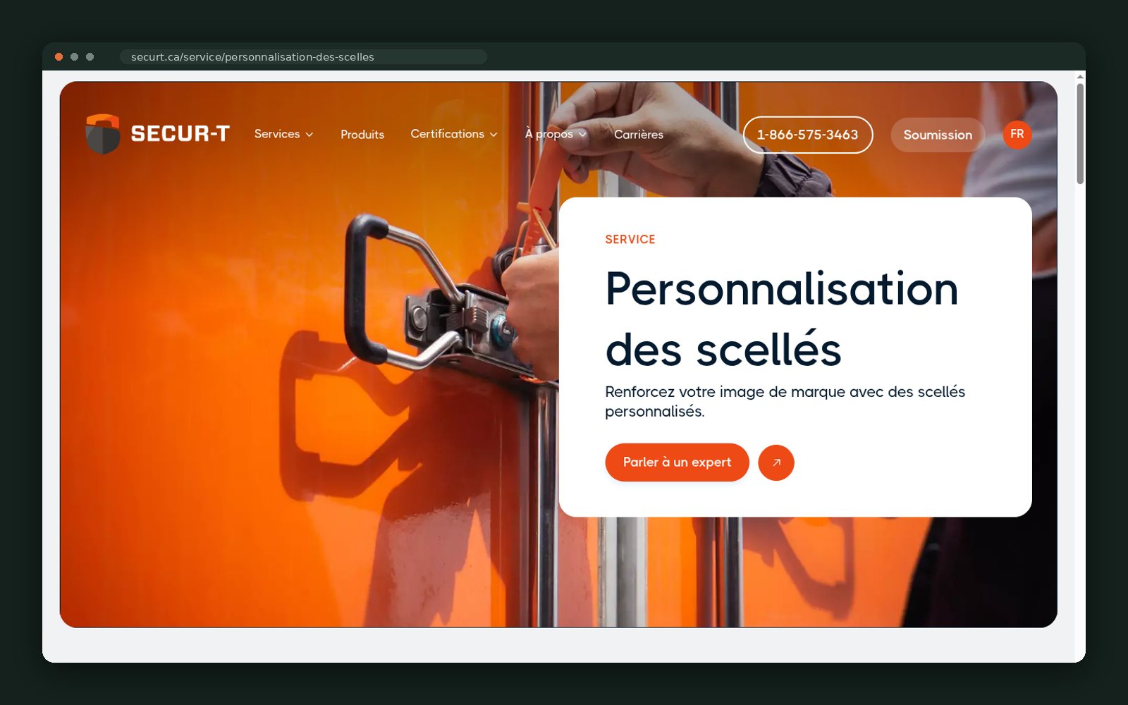 Seal personalisation service page