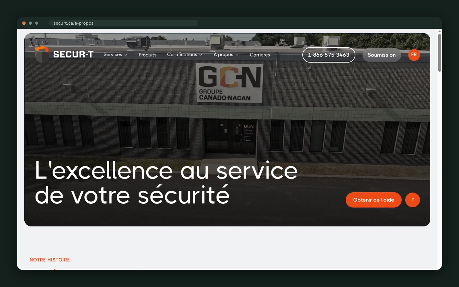 About page — Groupe Canado-Nacan heritage