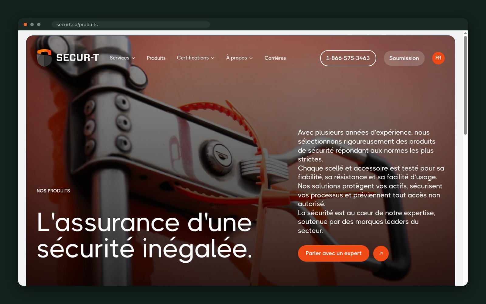 Products page hero