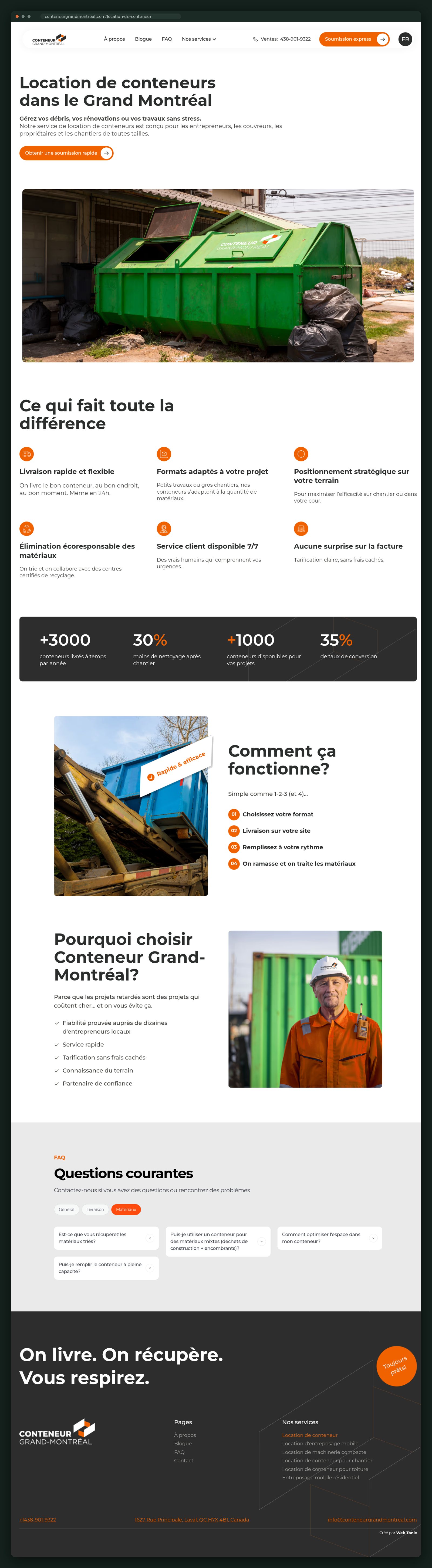 Conteneur Grand-Montréal website — screen 2
