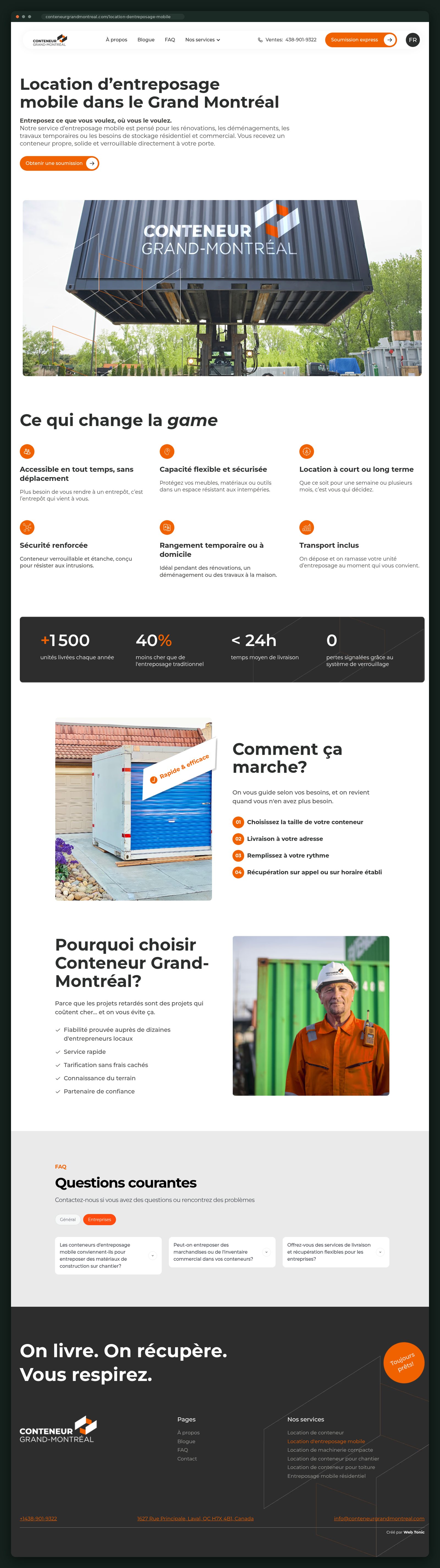Conteneur Grand-Montréal website — screen 3