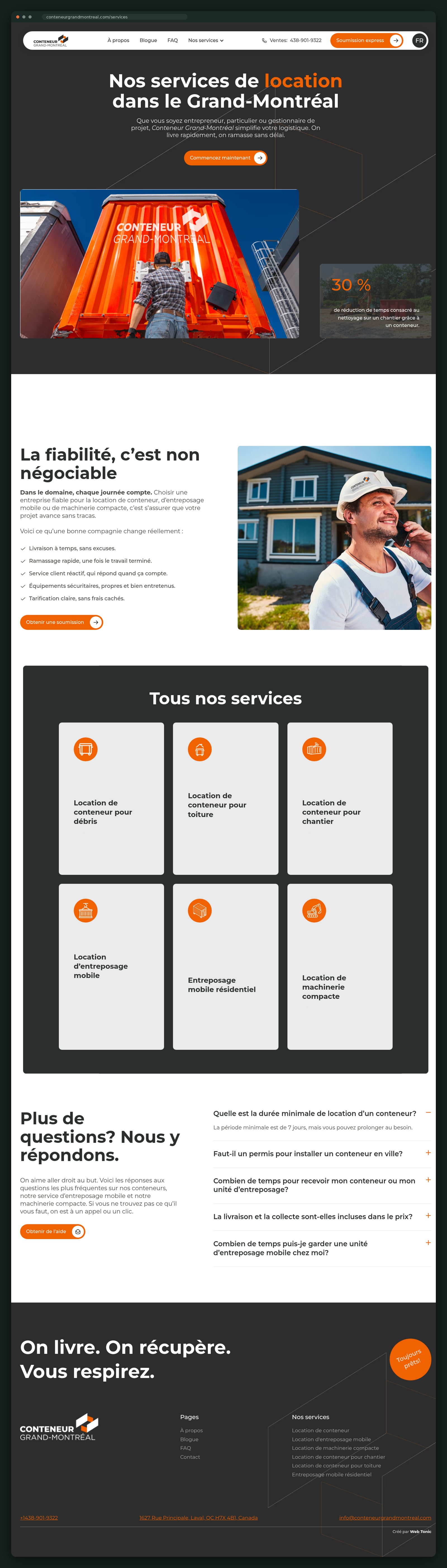 Conteneur Grand-Montréal website — screen 5