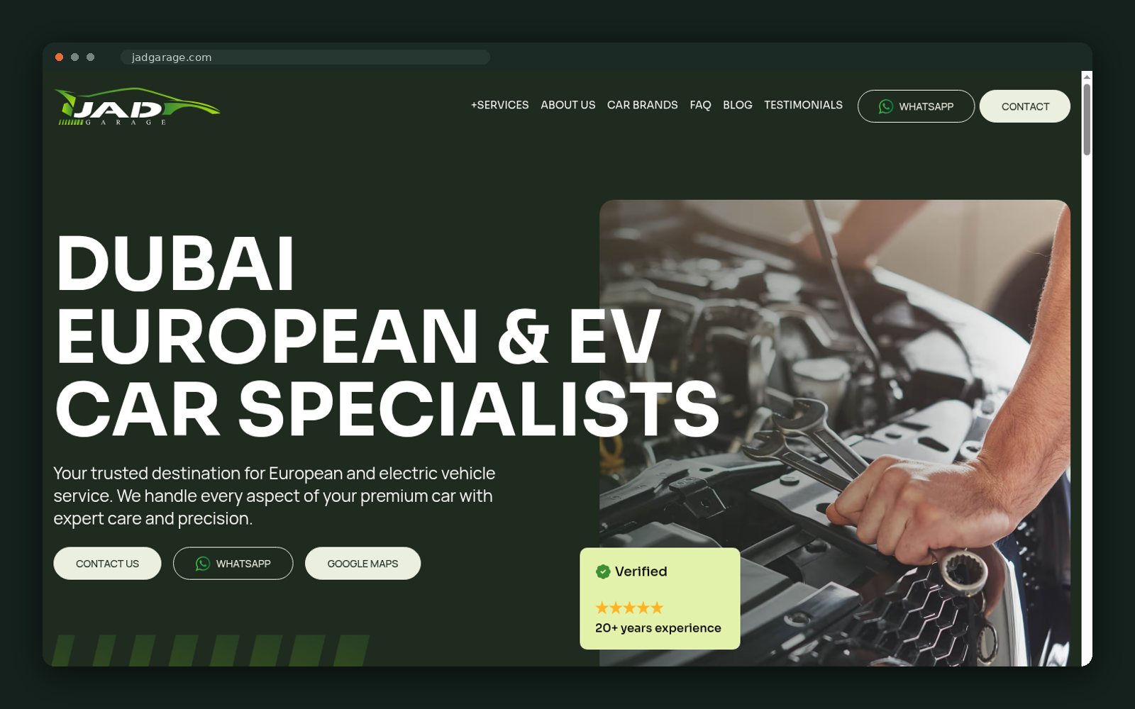 Homepage hero — Dubai European and EV car specialists