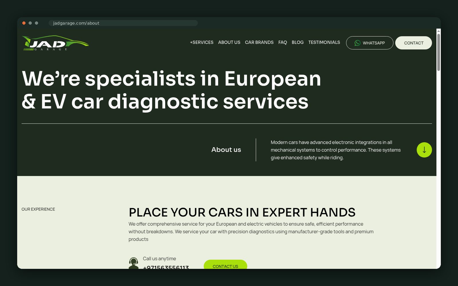 About page — European and EV diagnostic specialists