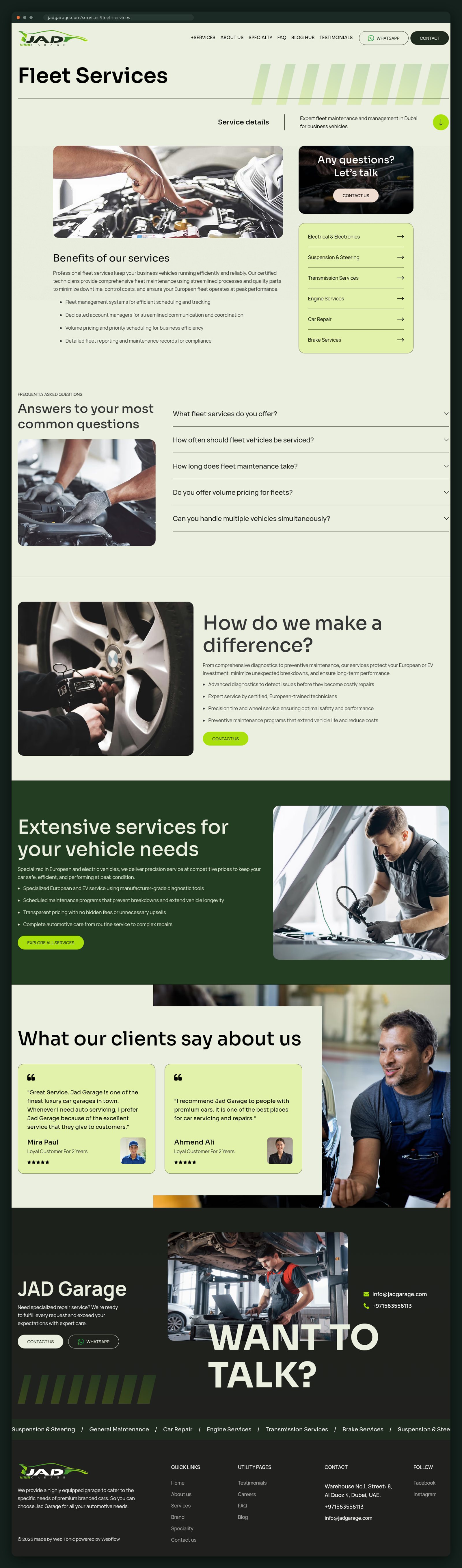JAD Garage website — screen 5