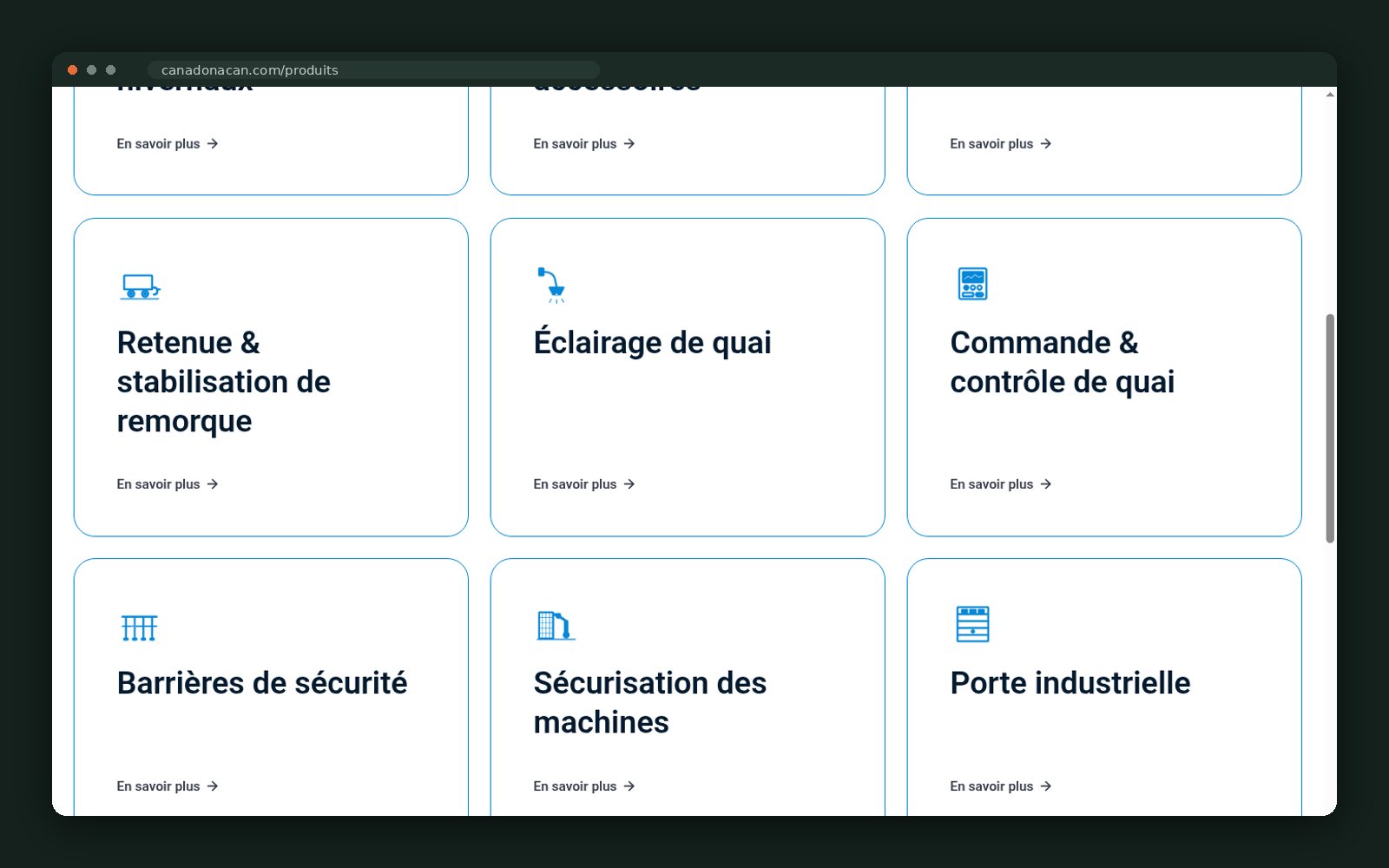 Product category grid across the full catalogue