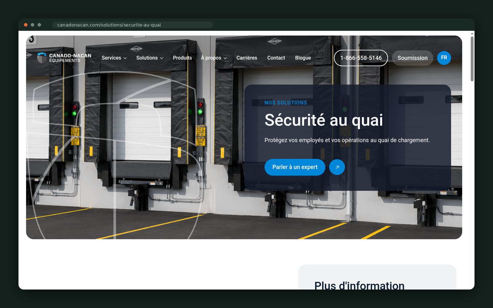 Loading dock safety solution page