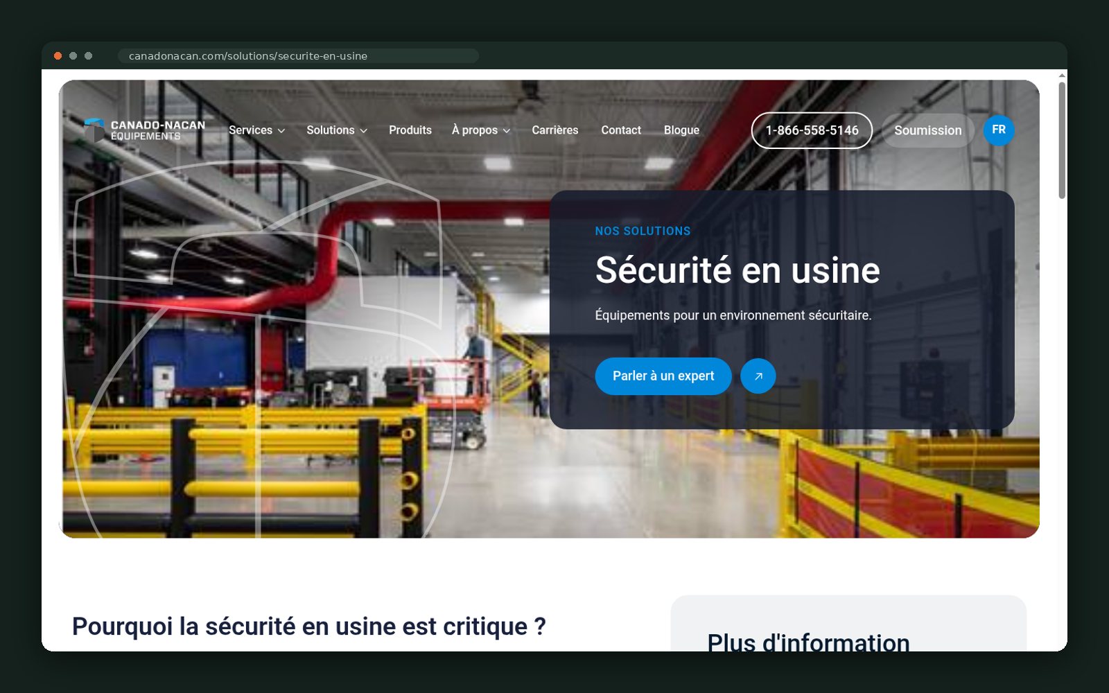 In-plant safety solution page