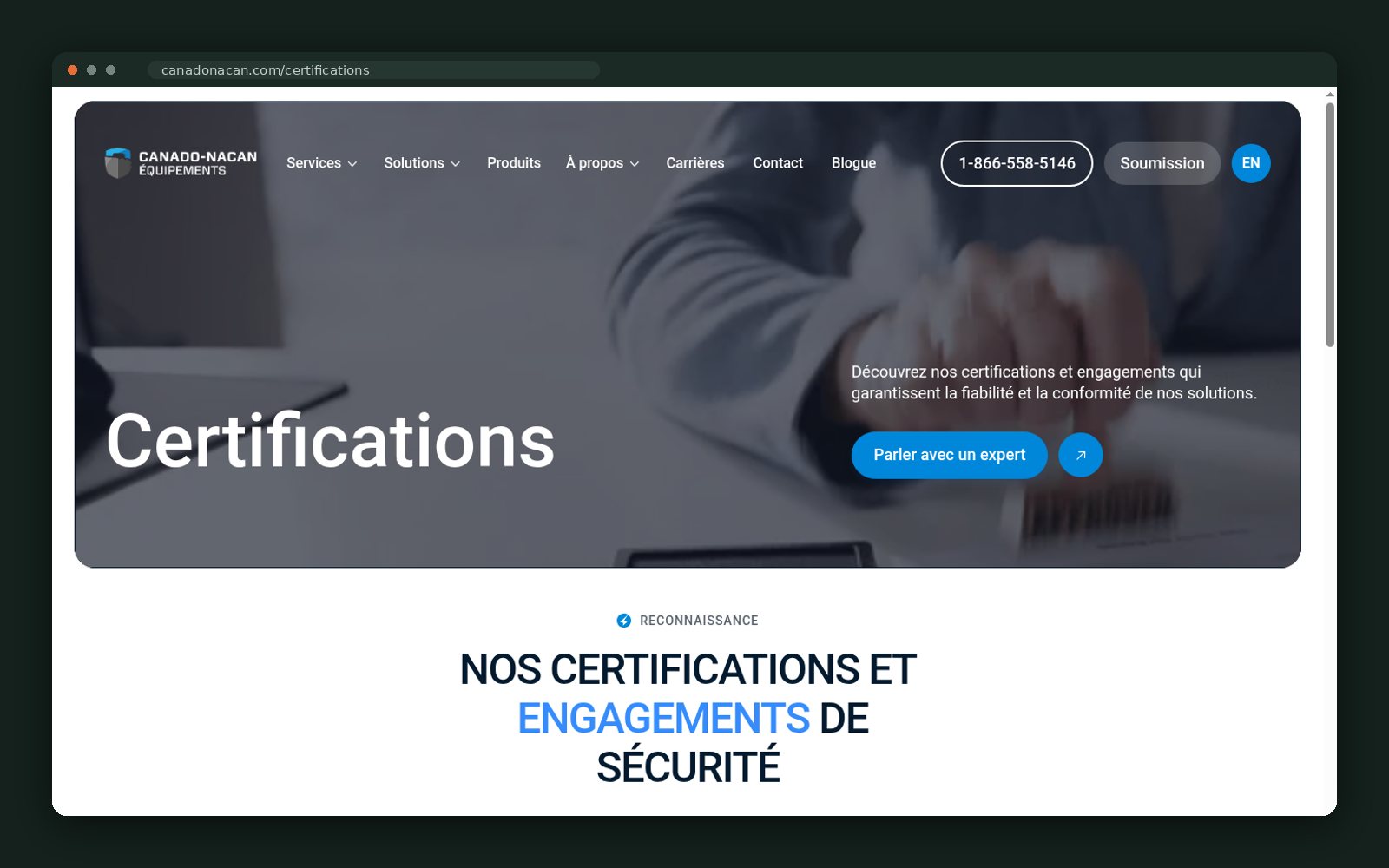 Certifications and safety commitments page