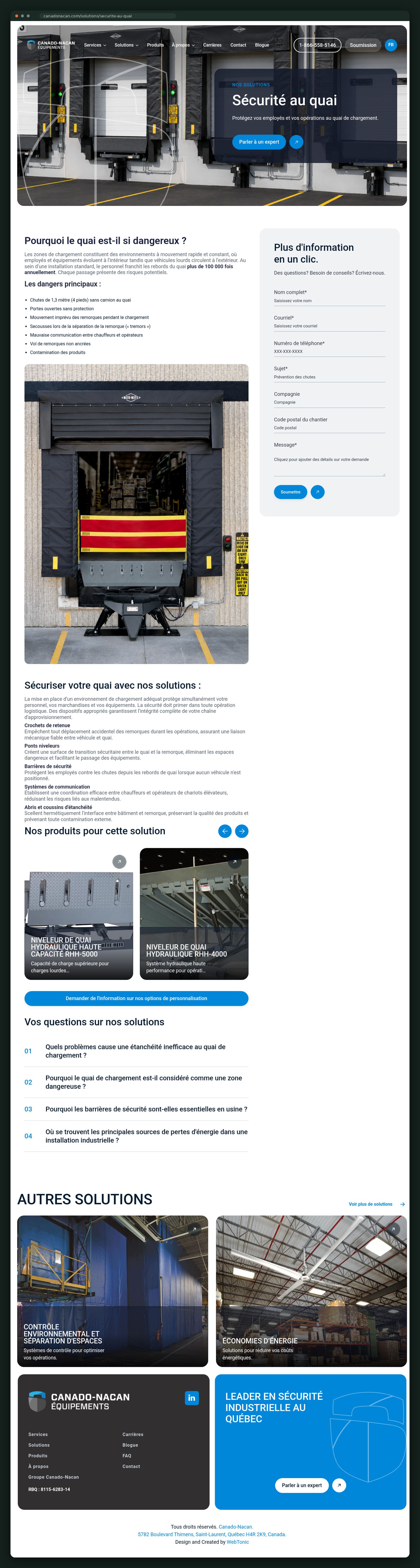 Canado-Nacan Équipements website — screen 3