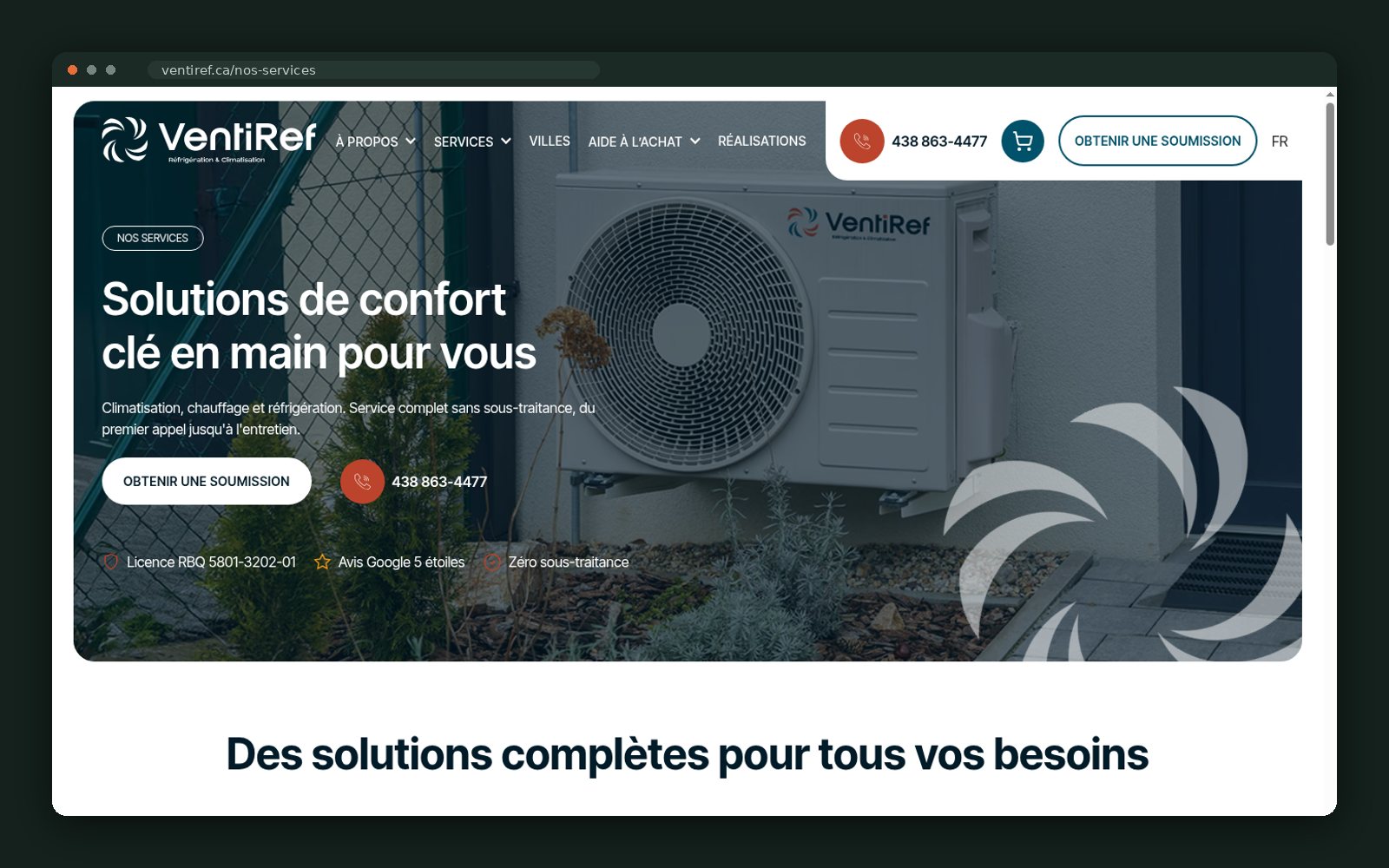Turnkey comfort solutions index