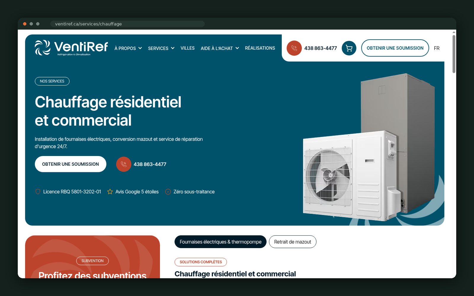 Heating service page