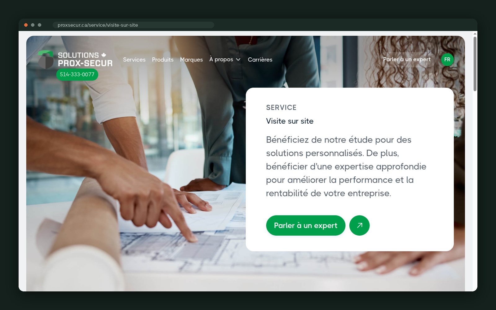 On-site assessment service page