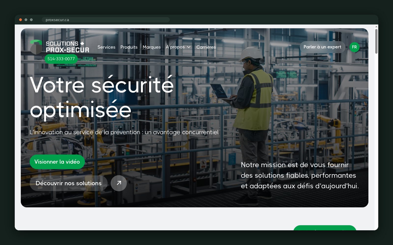 Homepage hero — optimised industrial safety