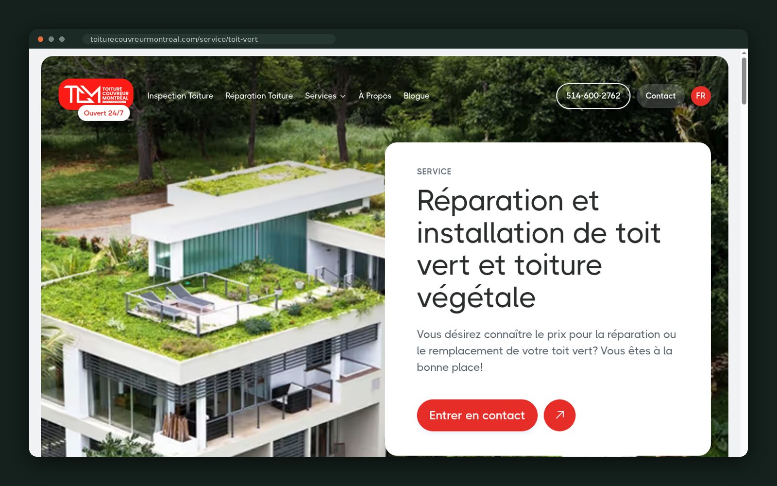 Green roof service page