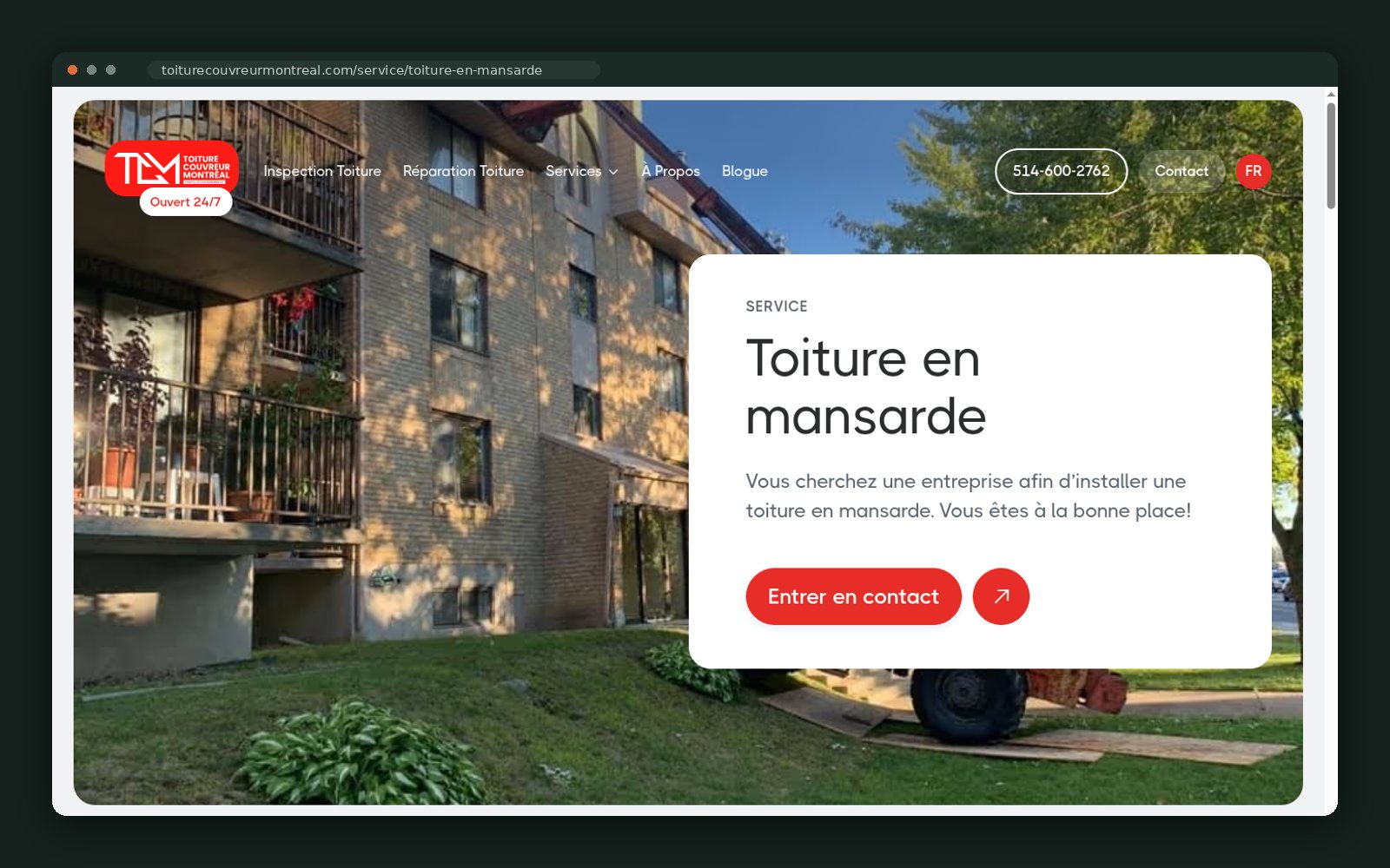 Mansard roofing service page