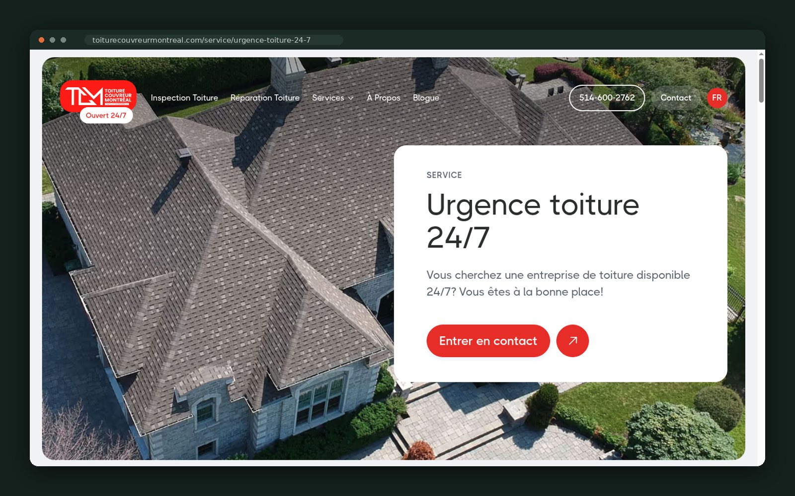 24/7 emergency roofing page
