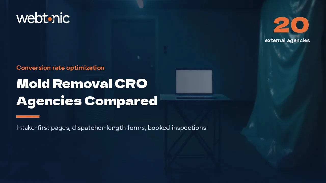 Intake Beats Layout: 20 Mold Removal CRO Agencies in 2026 — Web Tonic blog thumbnail
