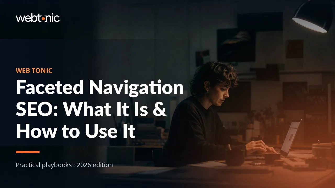 Editorial hero image for the Web Tonic article Faceted Navigation SEO: What It Is & How to Use It