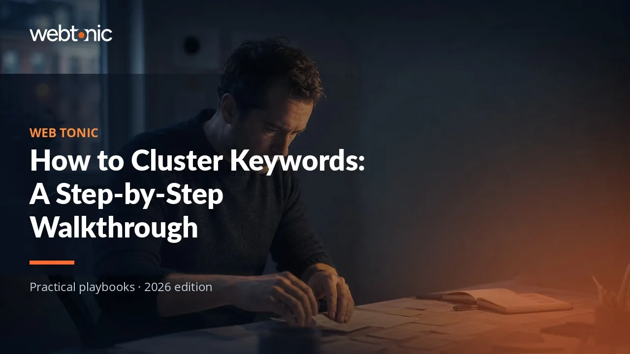 Editorial hero image for the Web Tonic article How to Cluster Keywords: A Step-by-Step Walkthrough