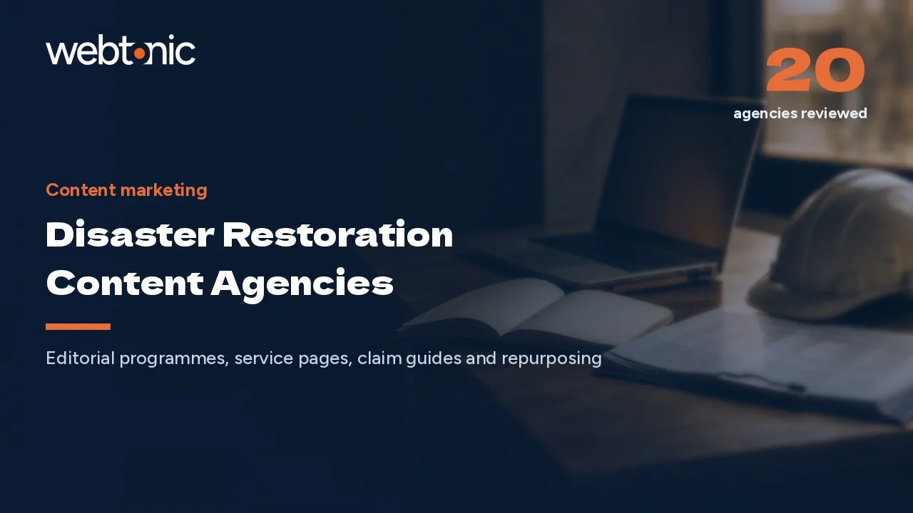 Which Restoration Content Agency Fits? Twenty Compared in 2026 — Web Tonic blog thumbnail