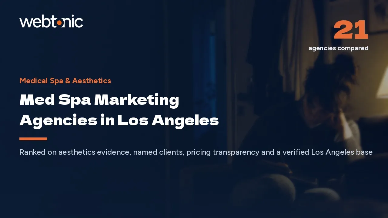 Which Los Angeles Med Spa Agency Fits? 21 Compared for 2026 — Web Tonic blog thumbnail