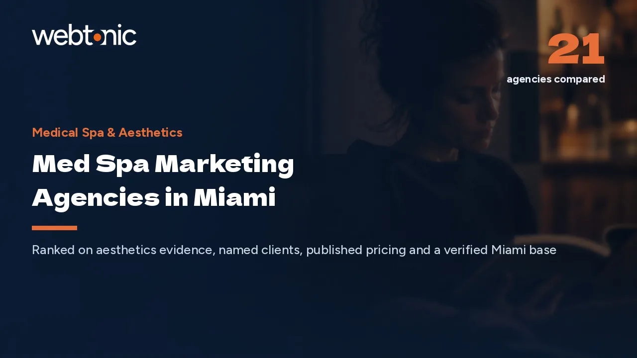 Only Four Publish a Price: 21 Miami Med Spa Agencies in 2026 — Web Tonic blog thumbnail