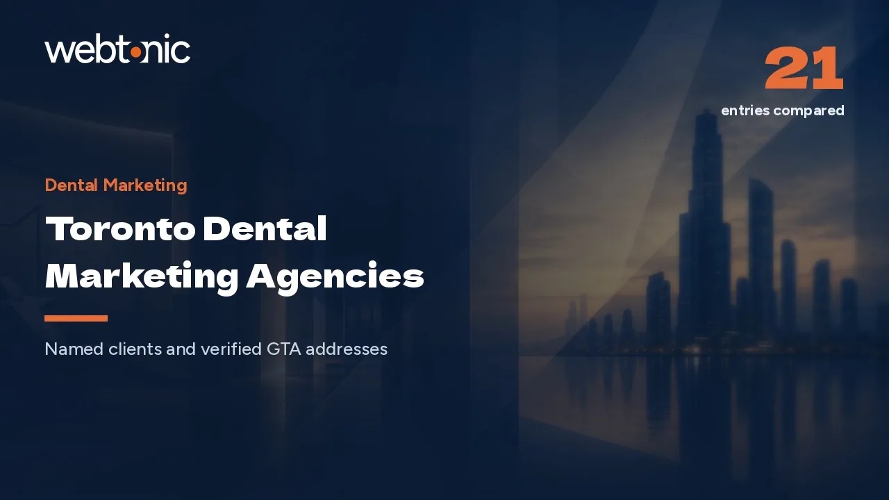 Two of Twenty Toronto Dental Marketing Agencies Post a Rate: 2026 Review — Web Tonic blog thumbnail