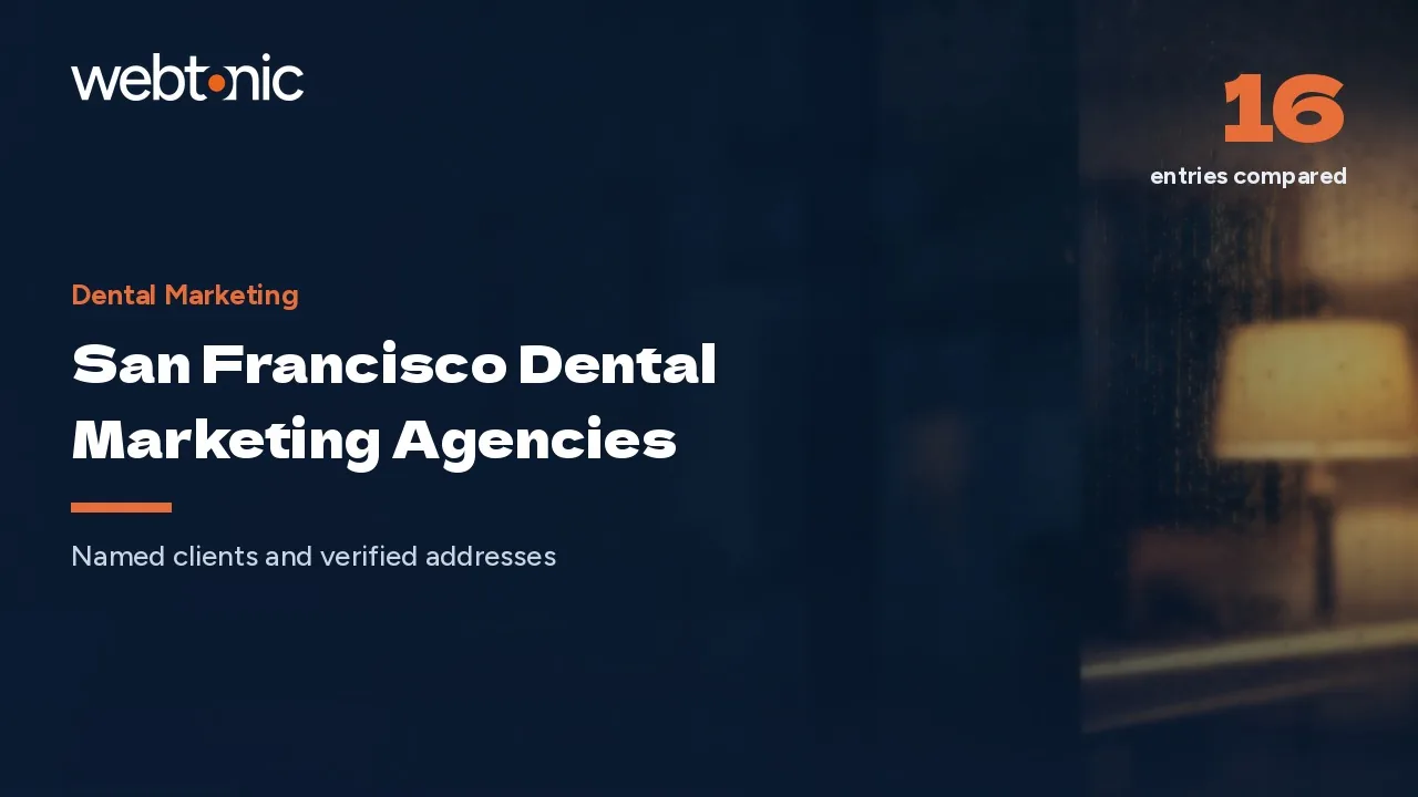 Four in the City Proper: San Francisco Dental Marketing Agencies for 2026 — Web Tonic blog thumbnail