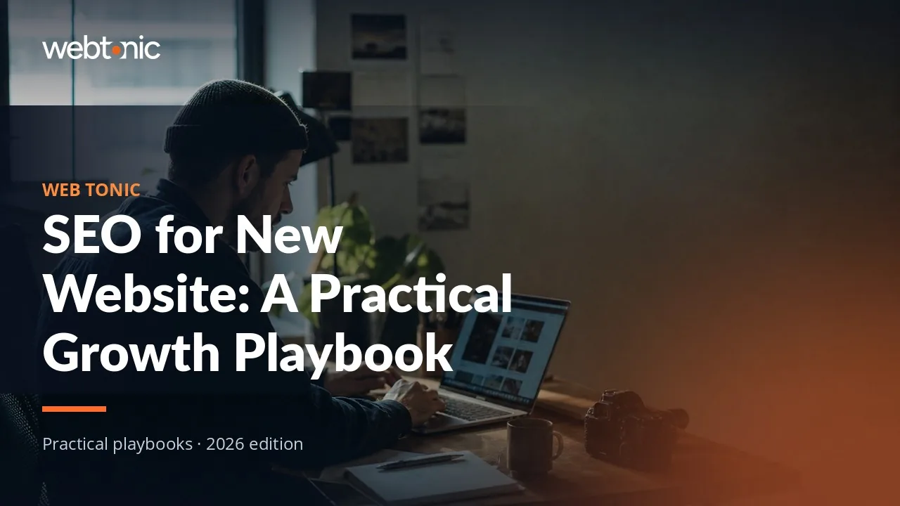 Editorial hero image for the Web Tonic article SEO for New Website: A Practical Growth Playbook