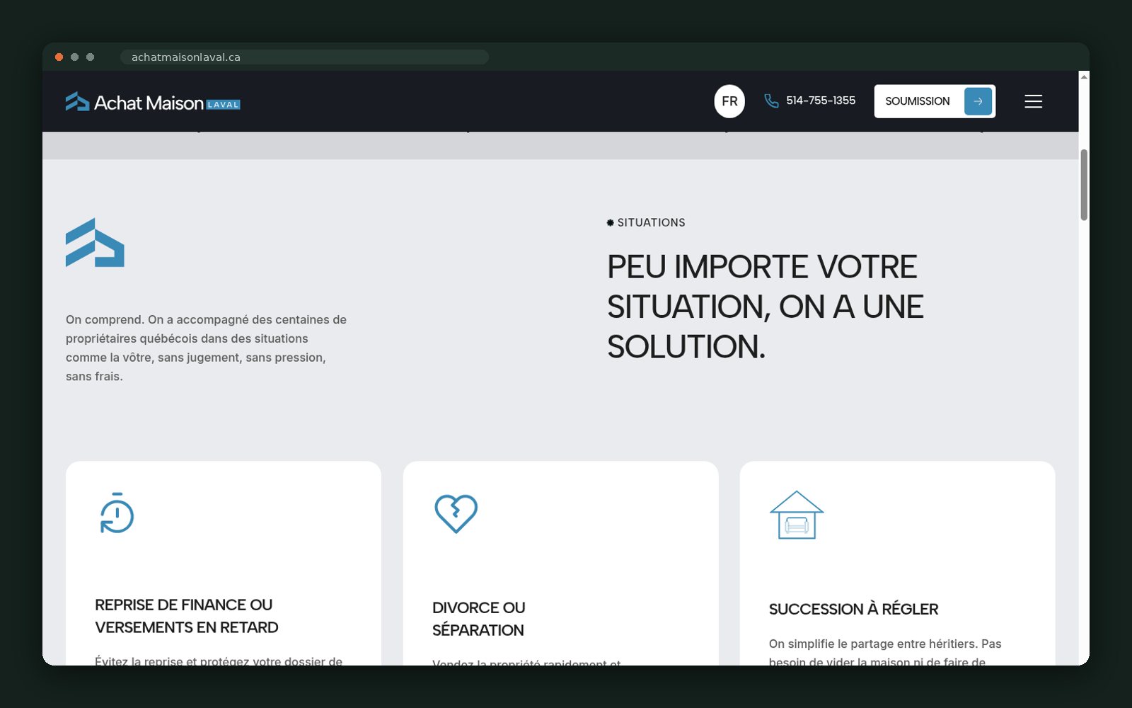 Achat Maison Laval website — screen 5