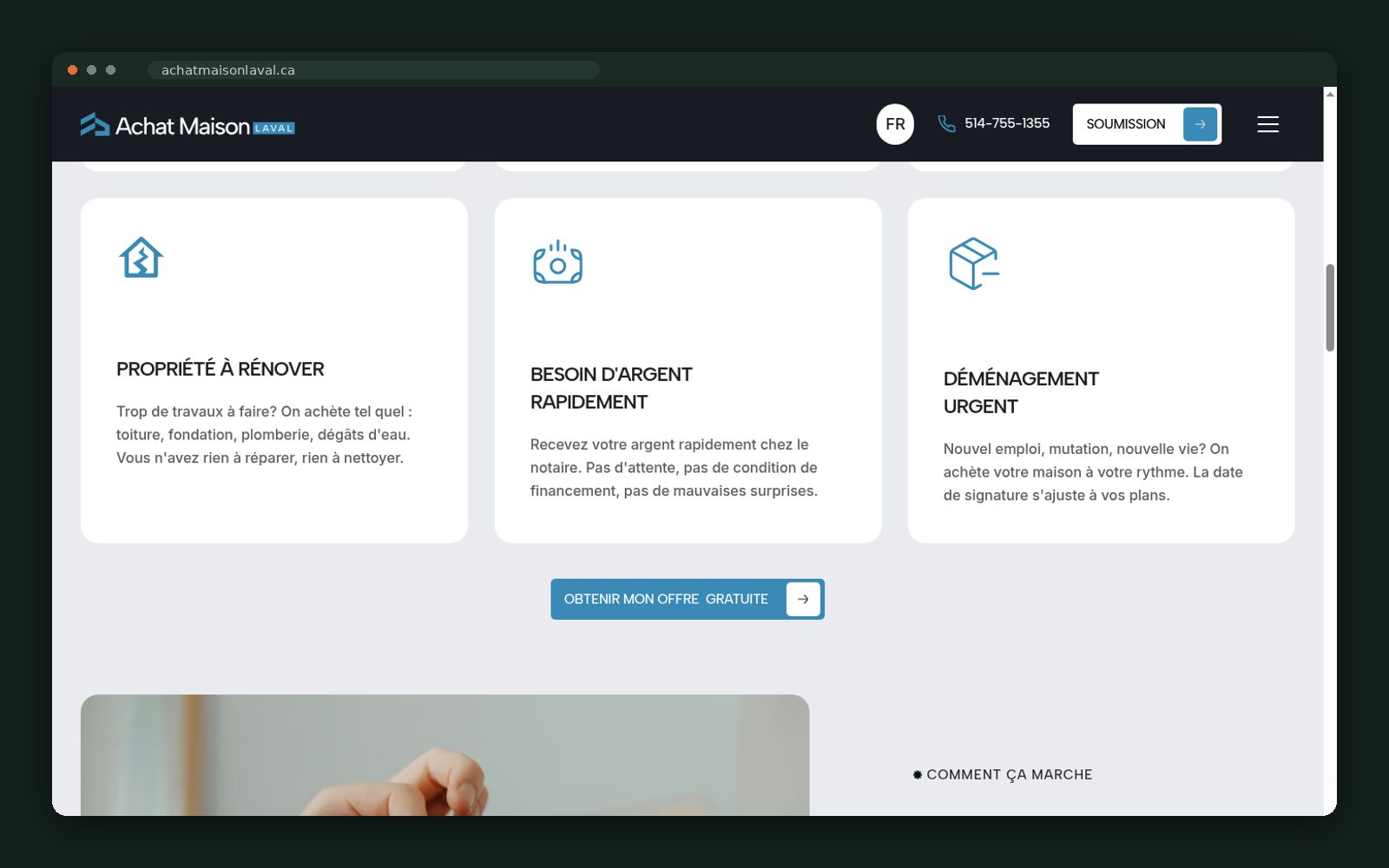Achat Maison Laval website — screen 3
