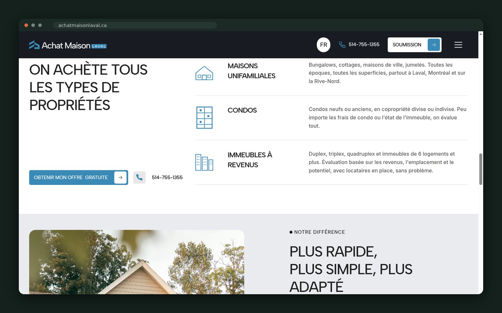 Achat Maison Laval website — screen 4