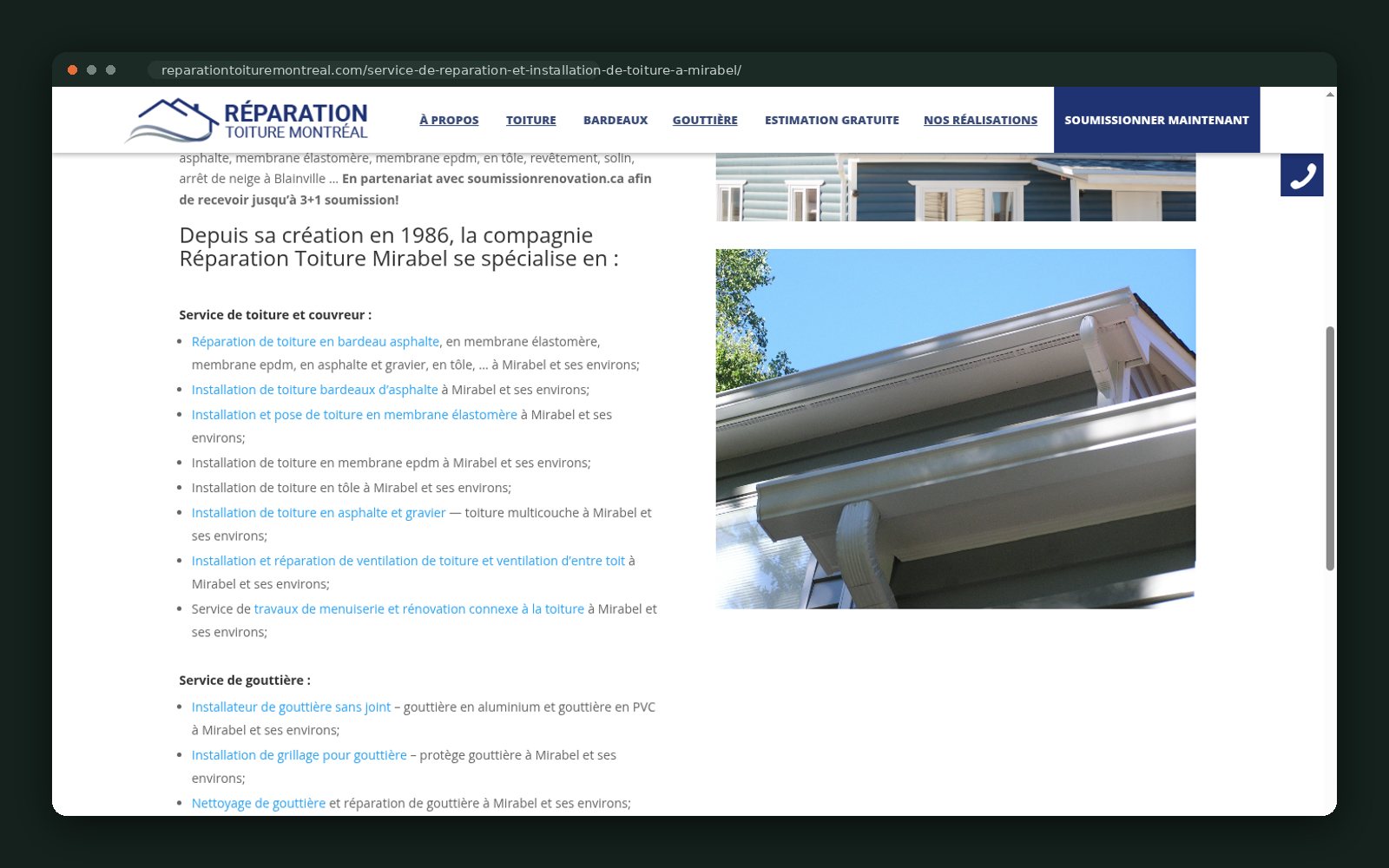 Full roofing and gutter service list per city
