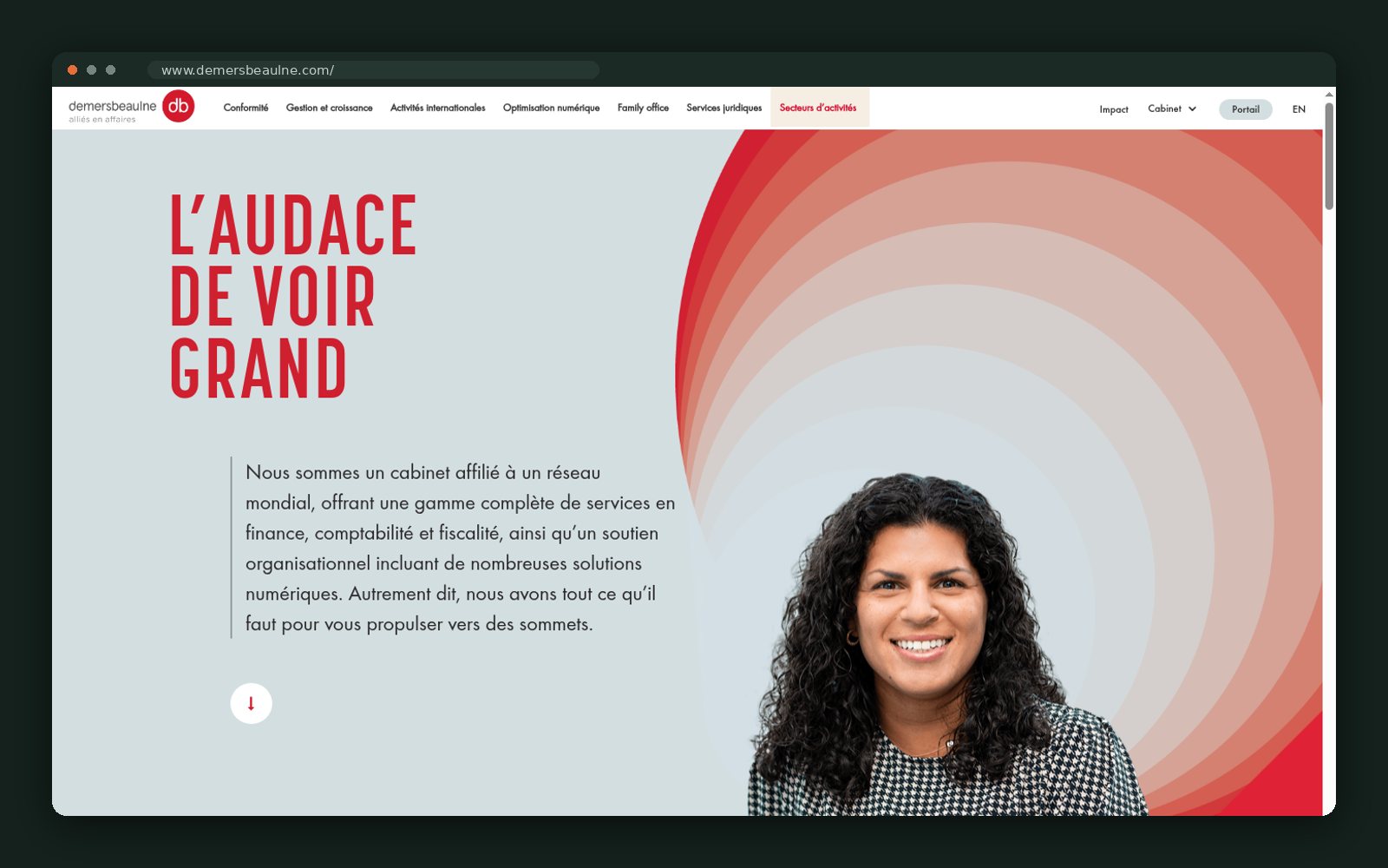 Demers Beaulne website — screen 1