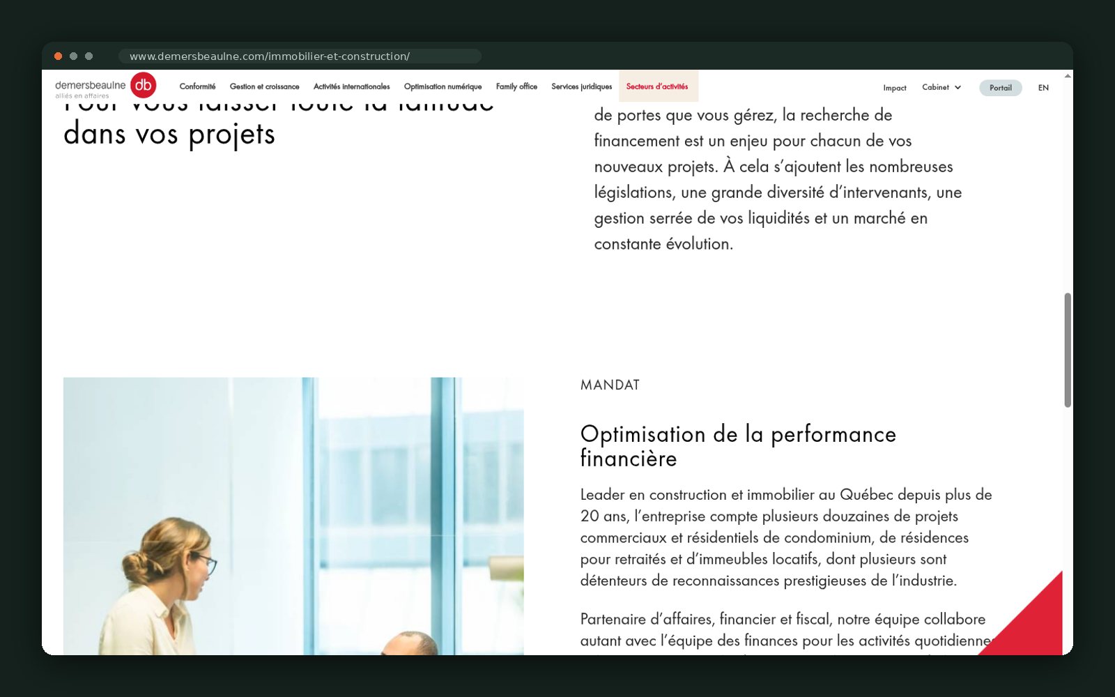 Client mandate: financial performance optimisation
