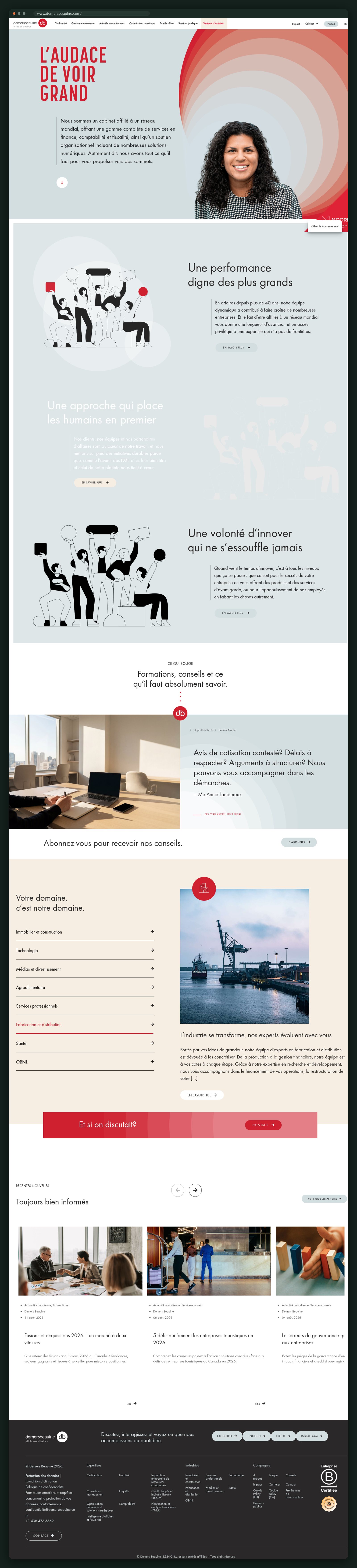 Demers Beaulne website — screen 2